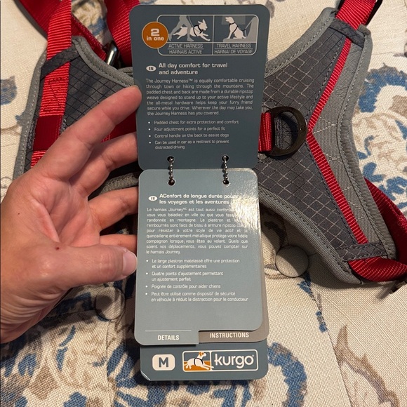 Kurgo Journey Harness For Dogs Grey/Red Vest Harnesses For Dogs Med NEW - Picture 4 of 6